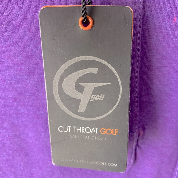 Cut Throat Golf Purple Animal Print Bamboo Golf Polo Shirt Size M NWT - Picture 9 of 11